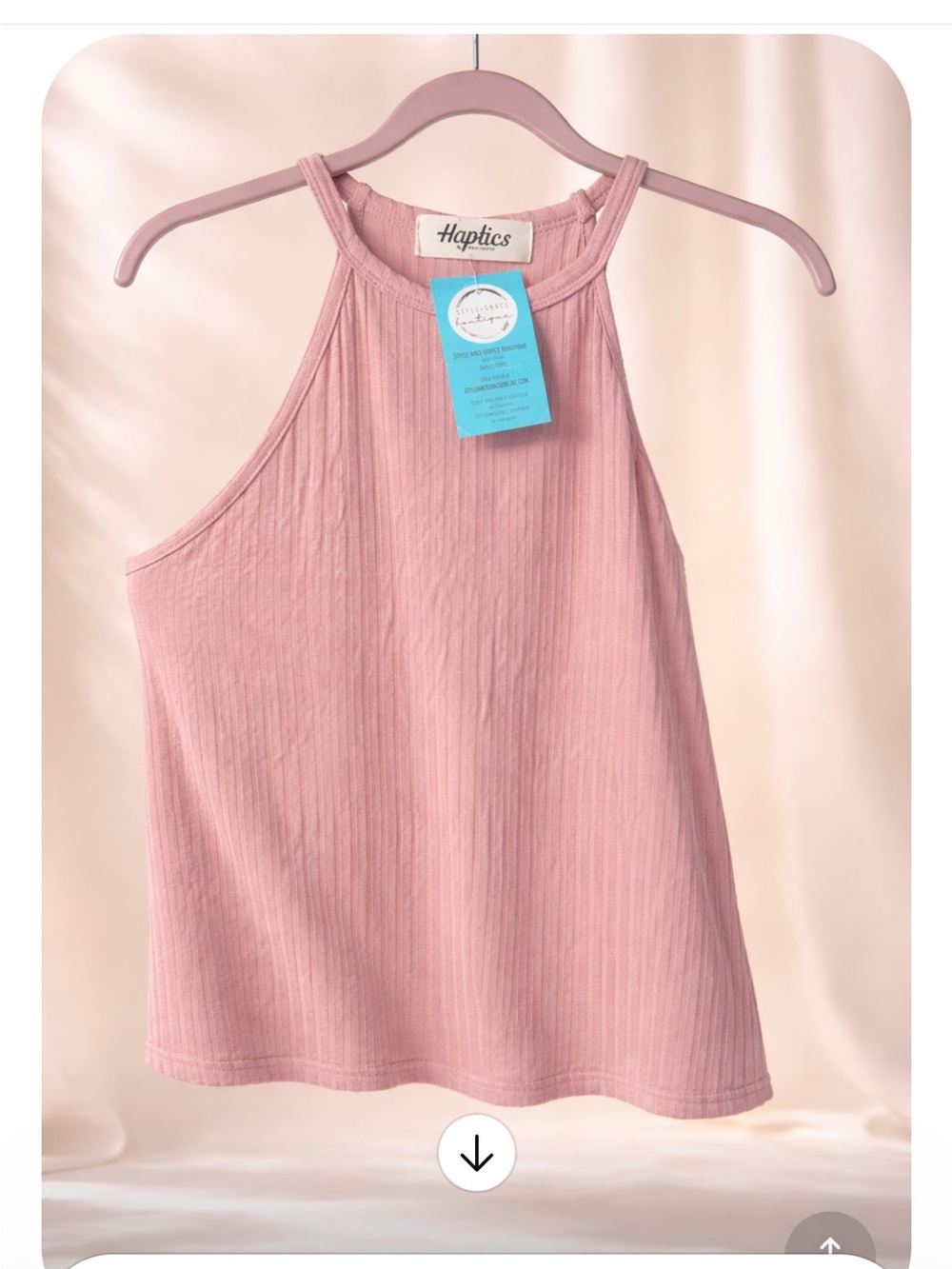 Haptics Women's Ribbed Halter Tank Top - Dusty Rose